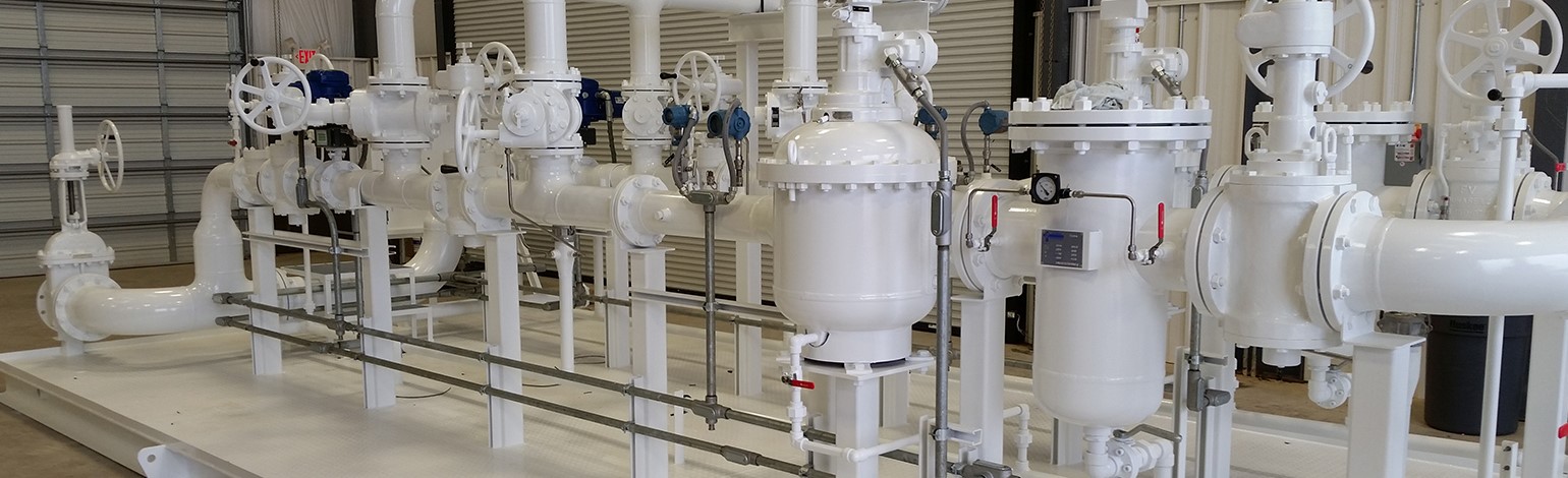Worldwide Building Corporation skid with PD meter and valves.